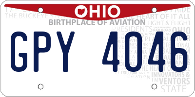 OH license plate GPY4046