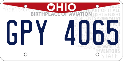 OH license plate GPY4065
