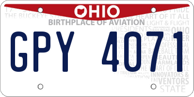 OH license plate GPY4071