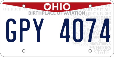 OH license plate GPY4074