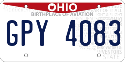 OH license plate GPY4083