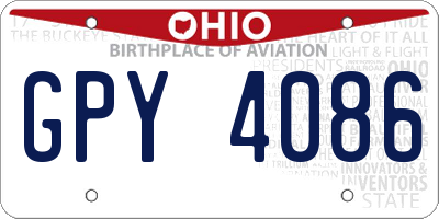 OH license plate GPY4086