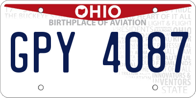 OH license plate GPY4087