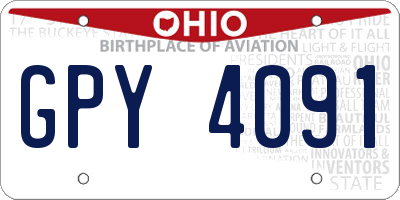 OH license plate GPY4091