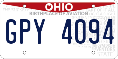 OH license plate GPY4094