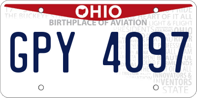 OH license plate GPY4097