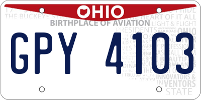 OH license plate GPY4103