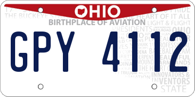 OH license plate GPY4112