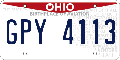 OH license plate GPY4113