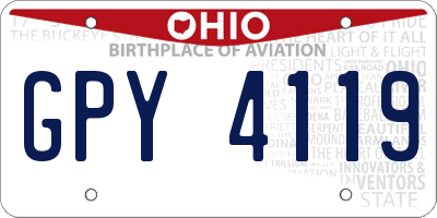 OH license plate GPY4119