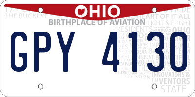 OH license plate GPY4130