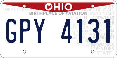 OH license plate GPY4131