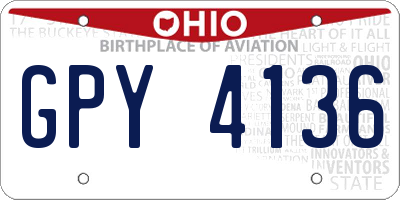 OH license plate GPY4136