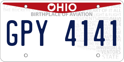 OH license plate GPY4141
