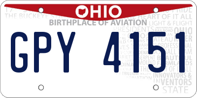 OH license plate GPY4151