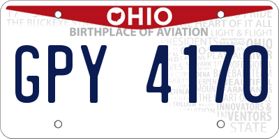 OH license plate GPY4170