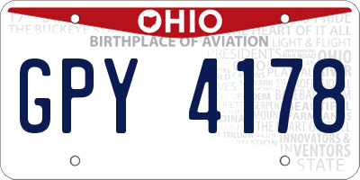 OH license plate GPY4178