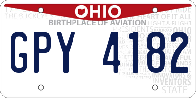 OH license plate GPY4182