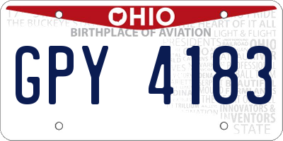 OH license plate GPY4183