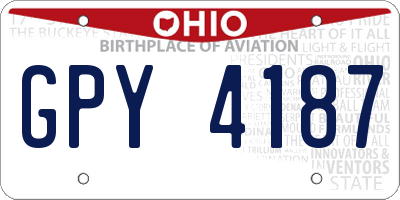 OH license plate GPY4187