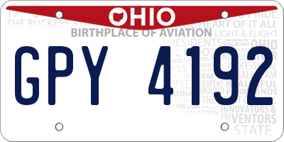 OH license plate GPY4192
