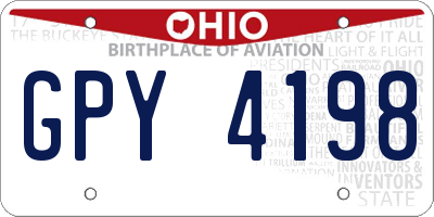 OH license plate GPY4198