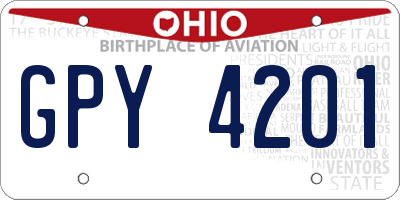 OH license plate GPY4201