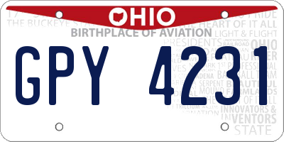 OH license plate GPY4231