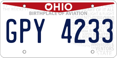 OH license plate GPY4233