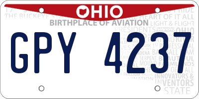 OH license plate GPY4237