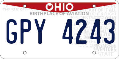 OH license plate GPY4243
