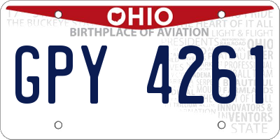 OH license plate GPY4261