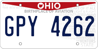 OH license plate GPY4262