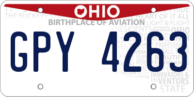 OH license plate GPY4263