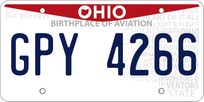 OH license plate GPY4266