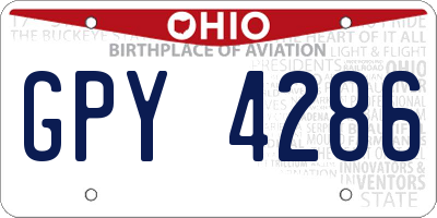 OH license plate GPY4286