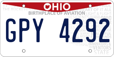 OH license plate GPY4292