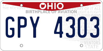 OH license plate GPY4303