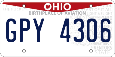 OH license plate GPY4306