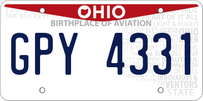 OH license plate GPY4331