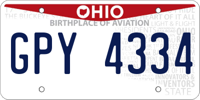 OH license plate GPY4334