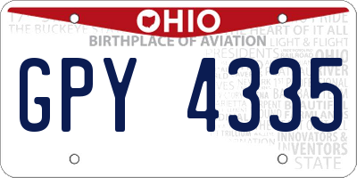 OH license plate GPY4335