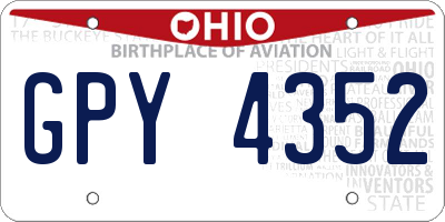 OH license plate GPY4352