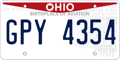 OH license plate GPY4354