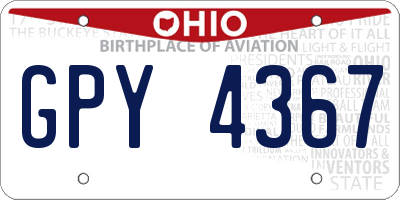 OH license plate GPY4367