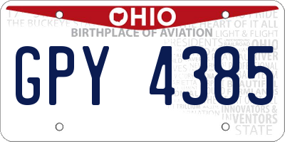 OH license plate GPY4385