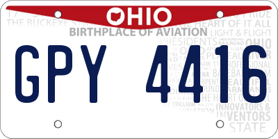 OH license plate GPY4416