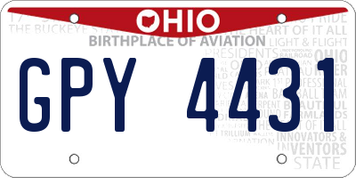 OH license plate GPY4431