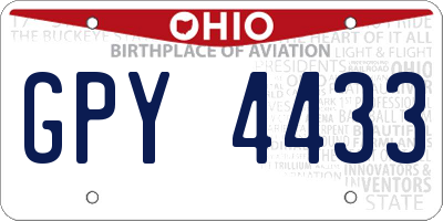 OH license plate GPY4433