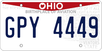 OH license plate GPY4449